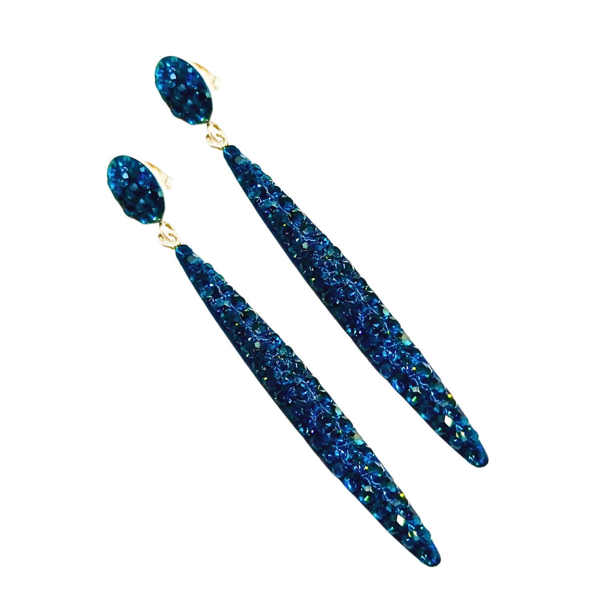 Pendientes largos Plata Primera Ley 0.925 Falls Cristal Azul