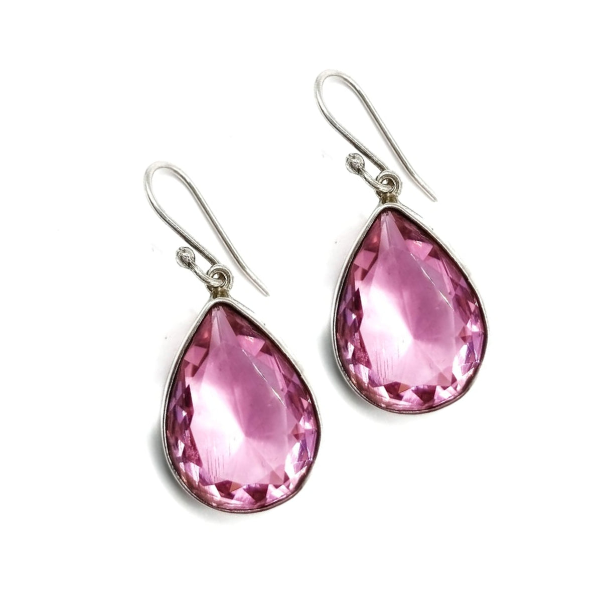 Aretes de gota Plata Primera ley 0.925 Renata Zirconia rosa