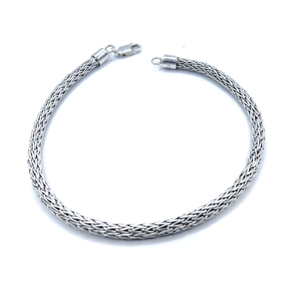 Pulsera para caballero tejido espiga con un broche tipo langosta Plata Primera Ley 0.925 Alonso