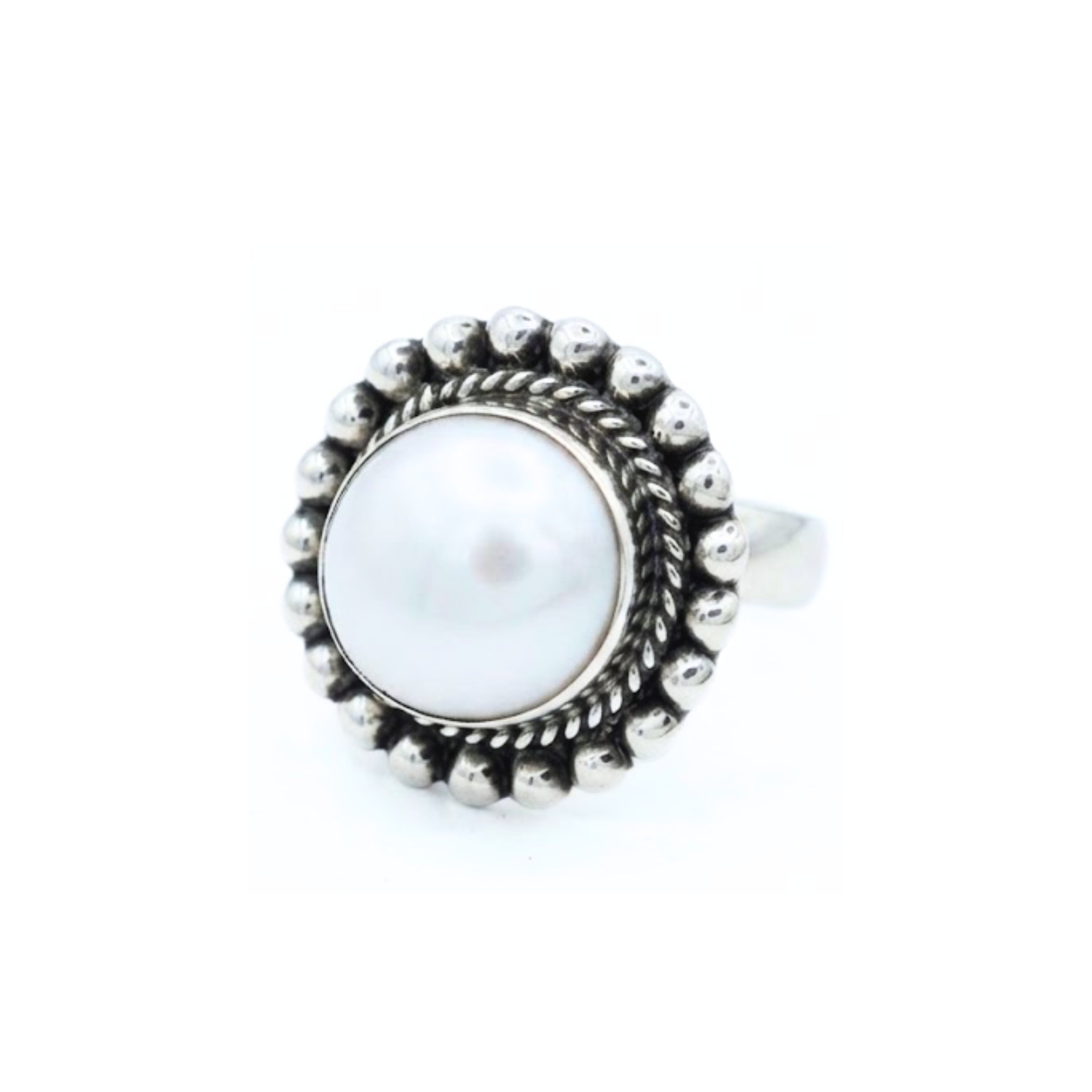 Anillo Praga de Plata Primera Ley 0.925 con Perla