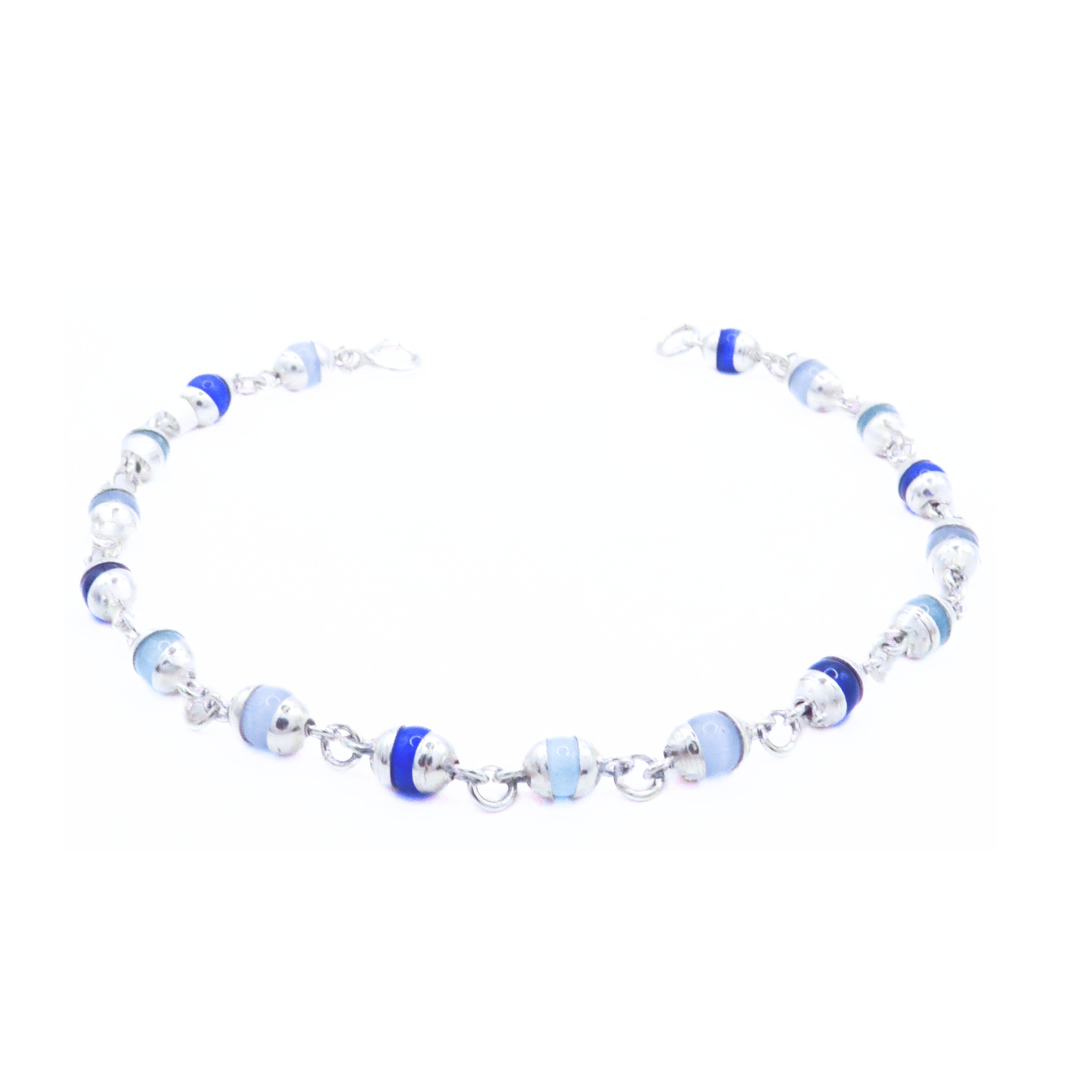 Pulsera Corali Plata Primera Ley 0.925 con Cristal.