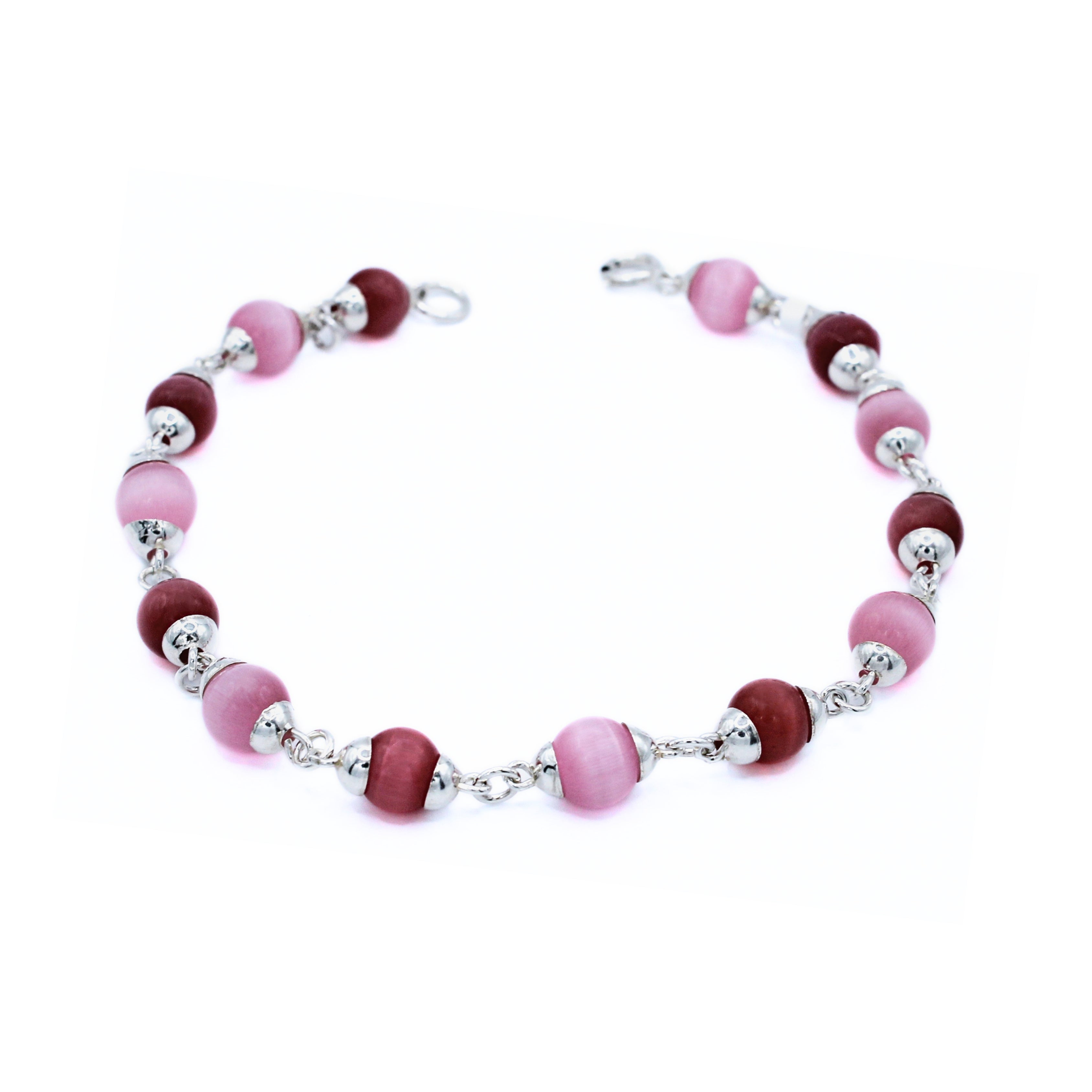 Pulsera Corali Primera Ley 0.925 con Cristal Rosa