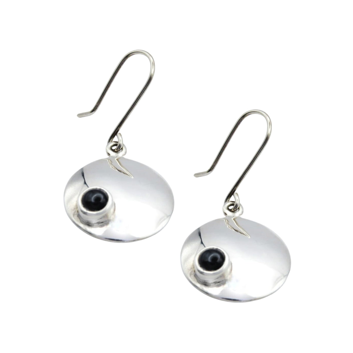 Aretes circulares espejo de ganchillo Plata Primera Ley 0.925 Portails Onix&nbsp;