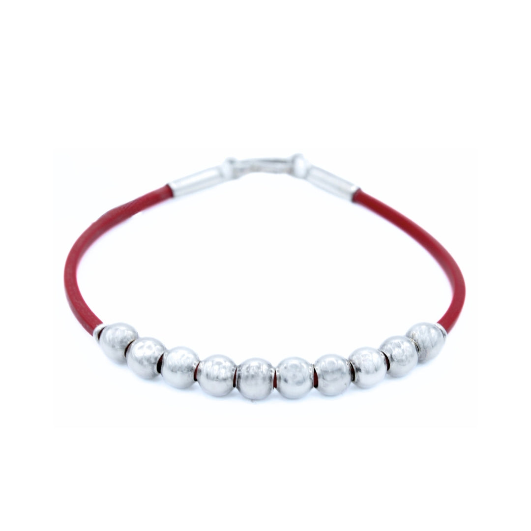 Pulsera Taurus Plata Primera Ley 925 con Piel