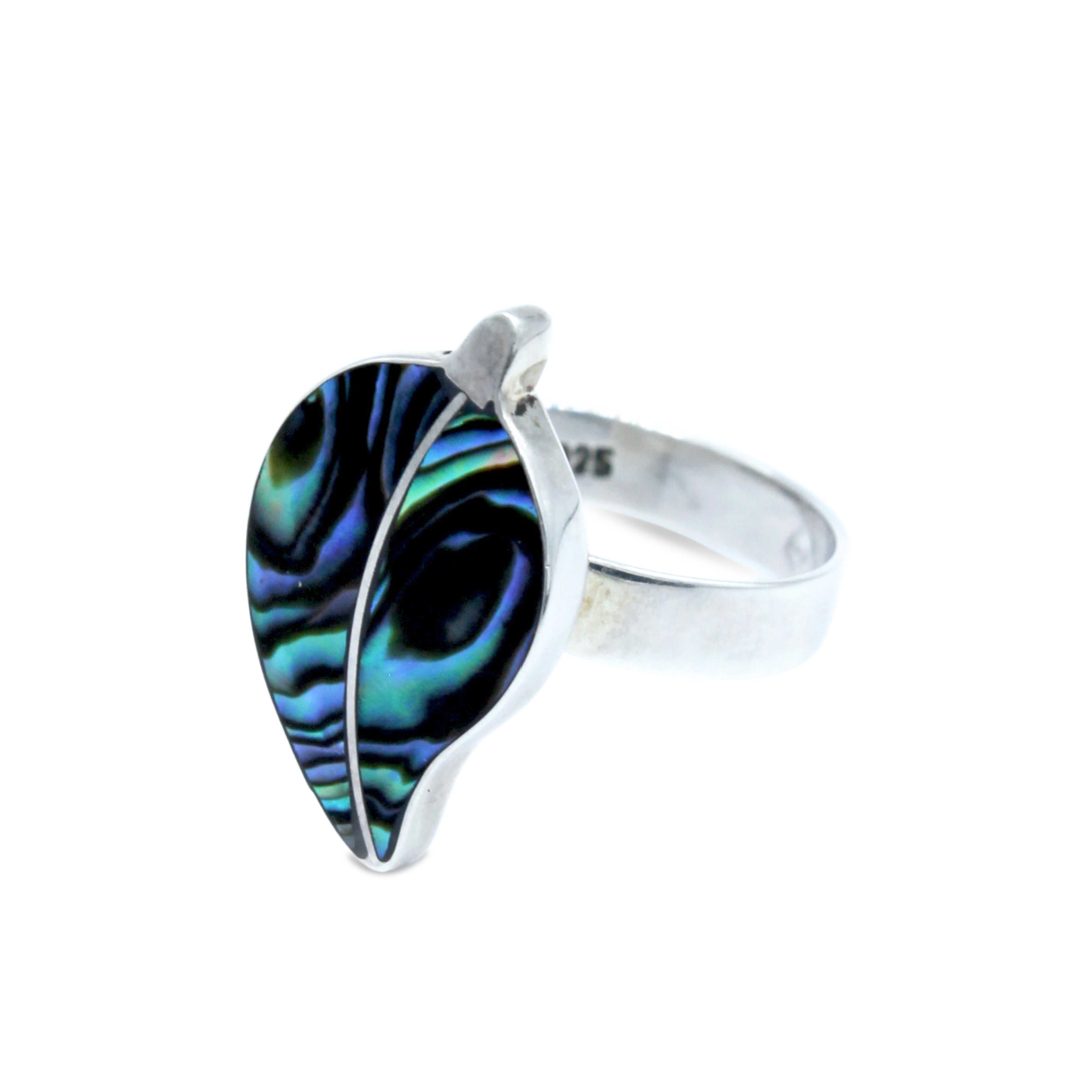 Anillo ajustable Shell de Plata Primera Ley 0.925 con Concha de Abulón