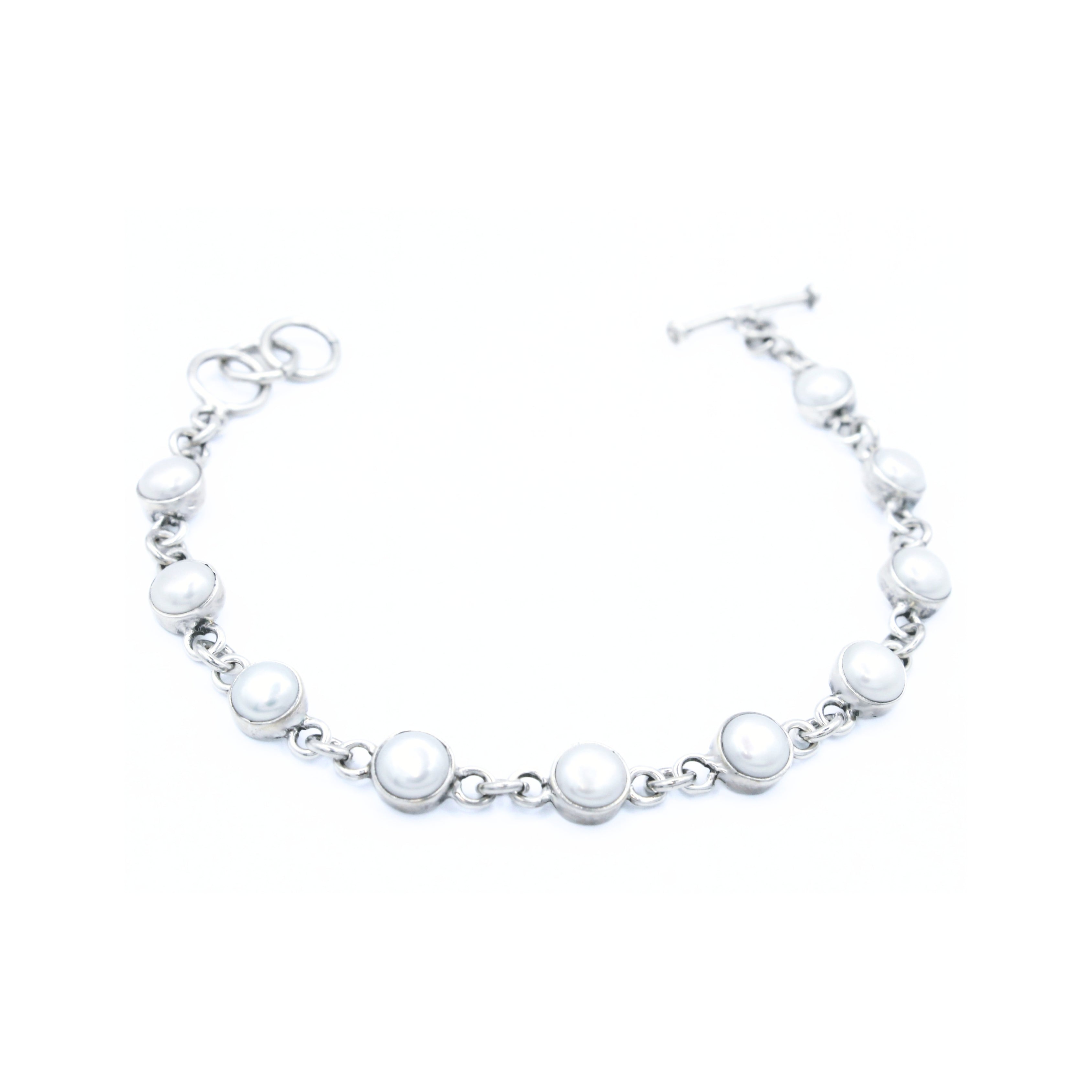 Pulsera Argelia Plata Primera Ley 0.925 con Perla.