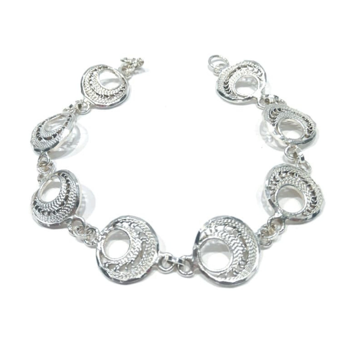 Pulsera con broche tipo arillo Plata Primera Ley 0.925 Zenda Filigrana