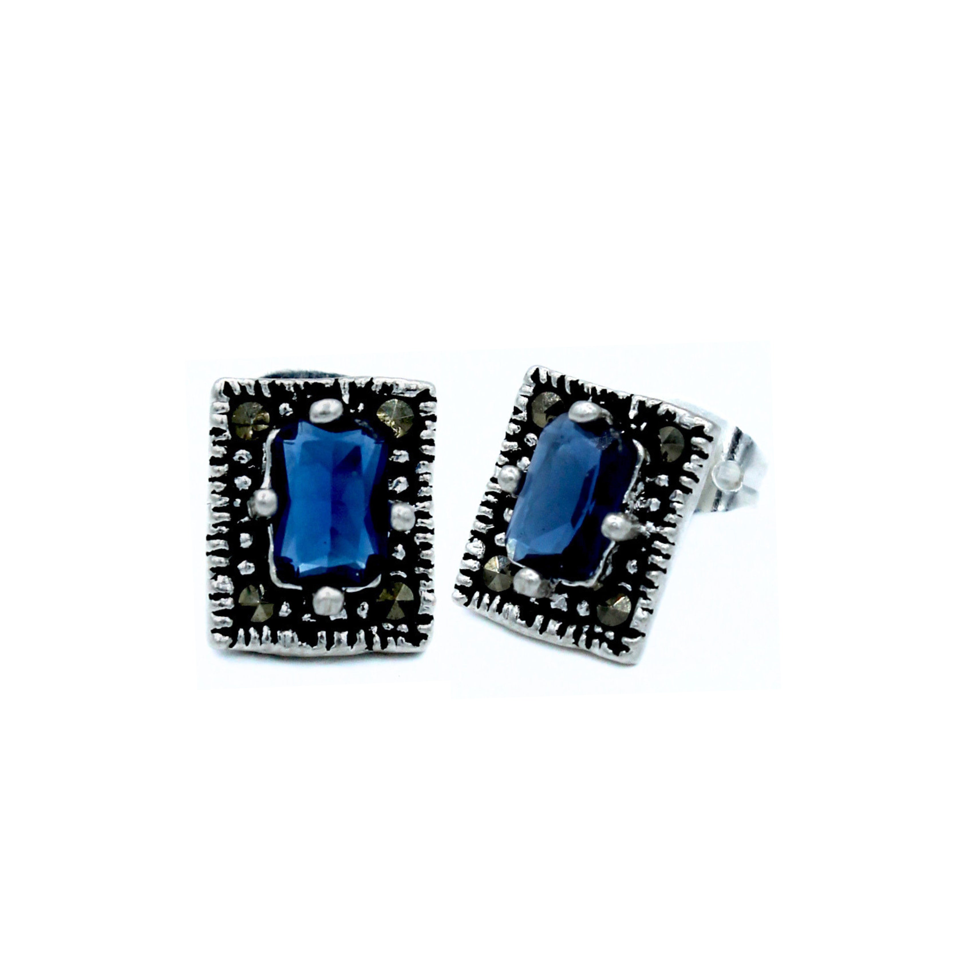Broqueles Bizancio Plata Primera Ley .925 con Marquesita y Zirconia.
