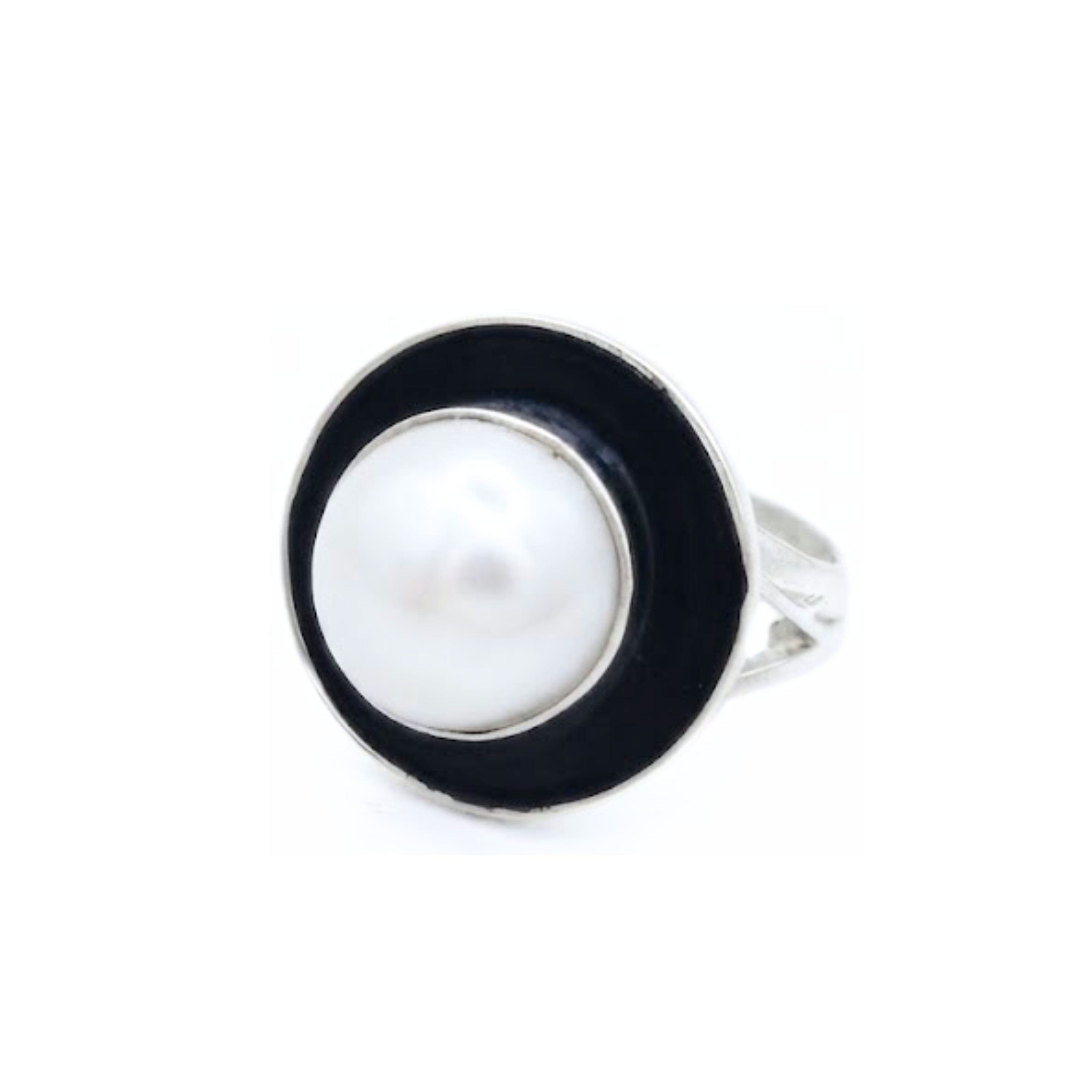 Anillo ajustable Elara de Plata Primera Ley 0.925 con Perla