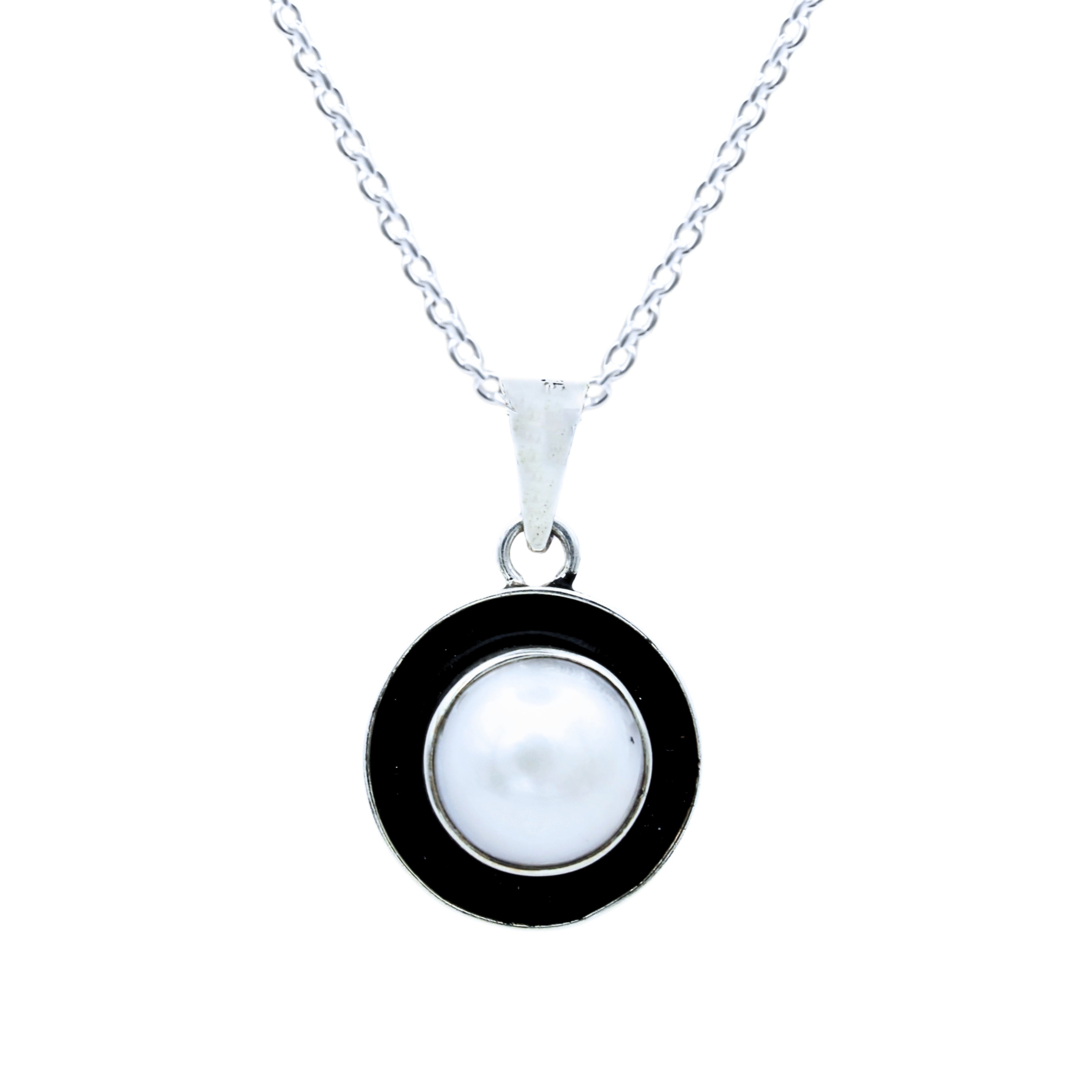 Dije Elara Plata Primera Ley 0.925 con Perla.