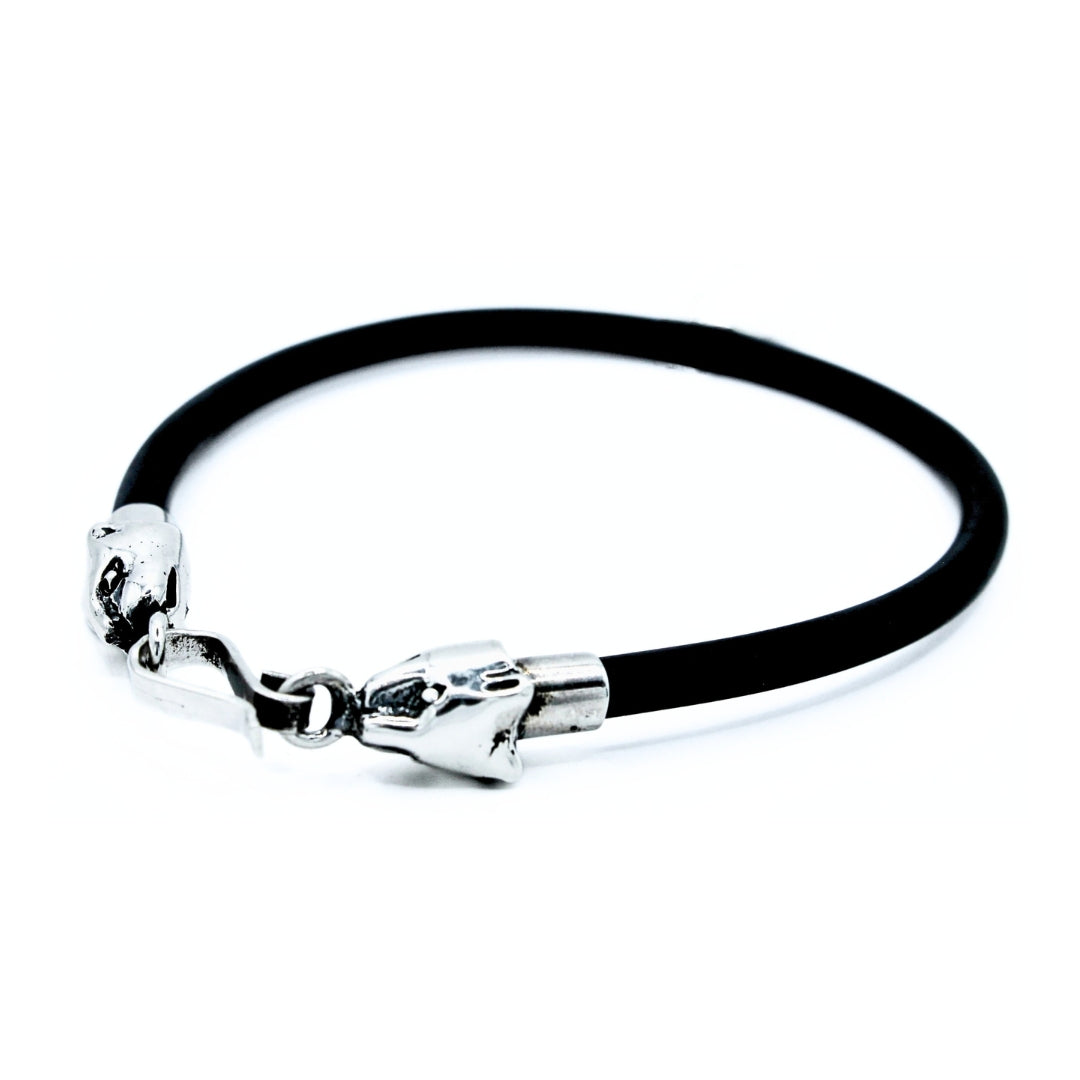 Pulsera Lúxor Plata Primera Ley 925 con Caucho