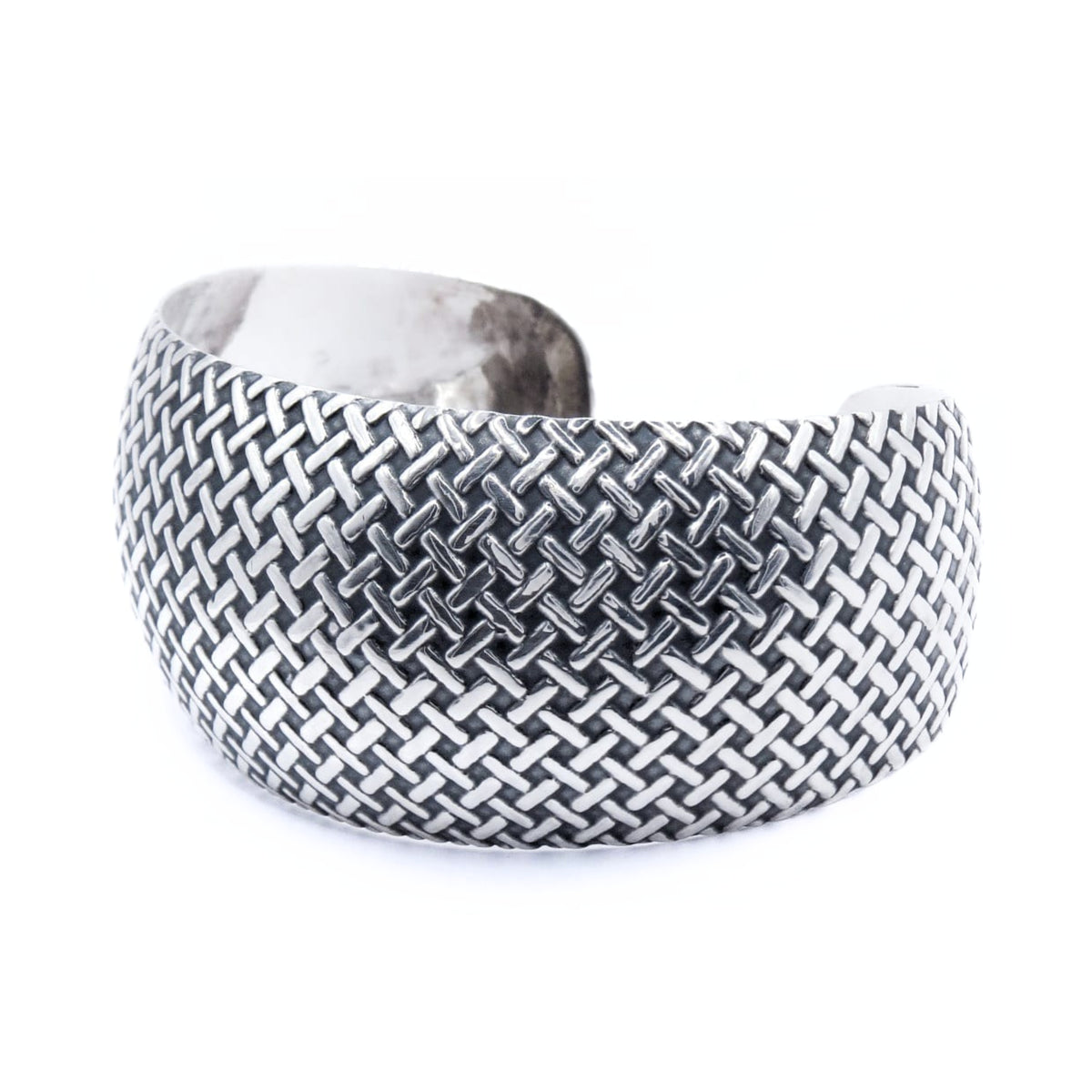 Brazalete con patrón entretejido Plata Pavonada Primera Ley 0.925 Shanghái