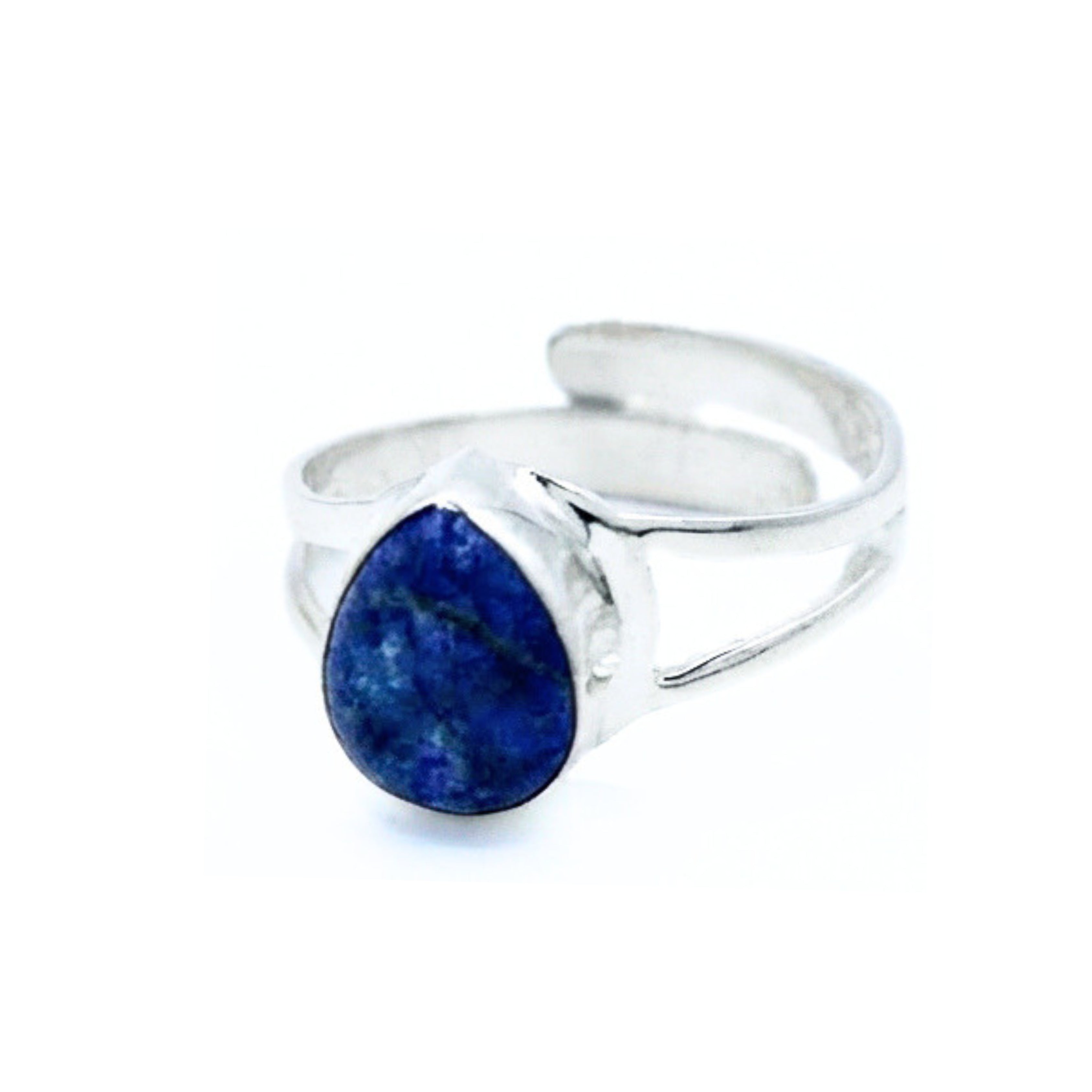 Anillo ajustable Adriana de Plata Primera Ley 0.925 con Lapislázuli