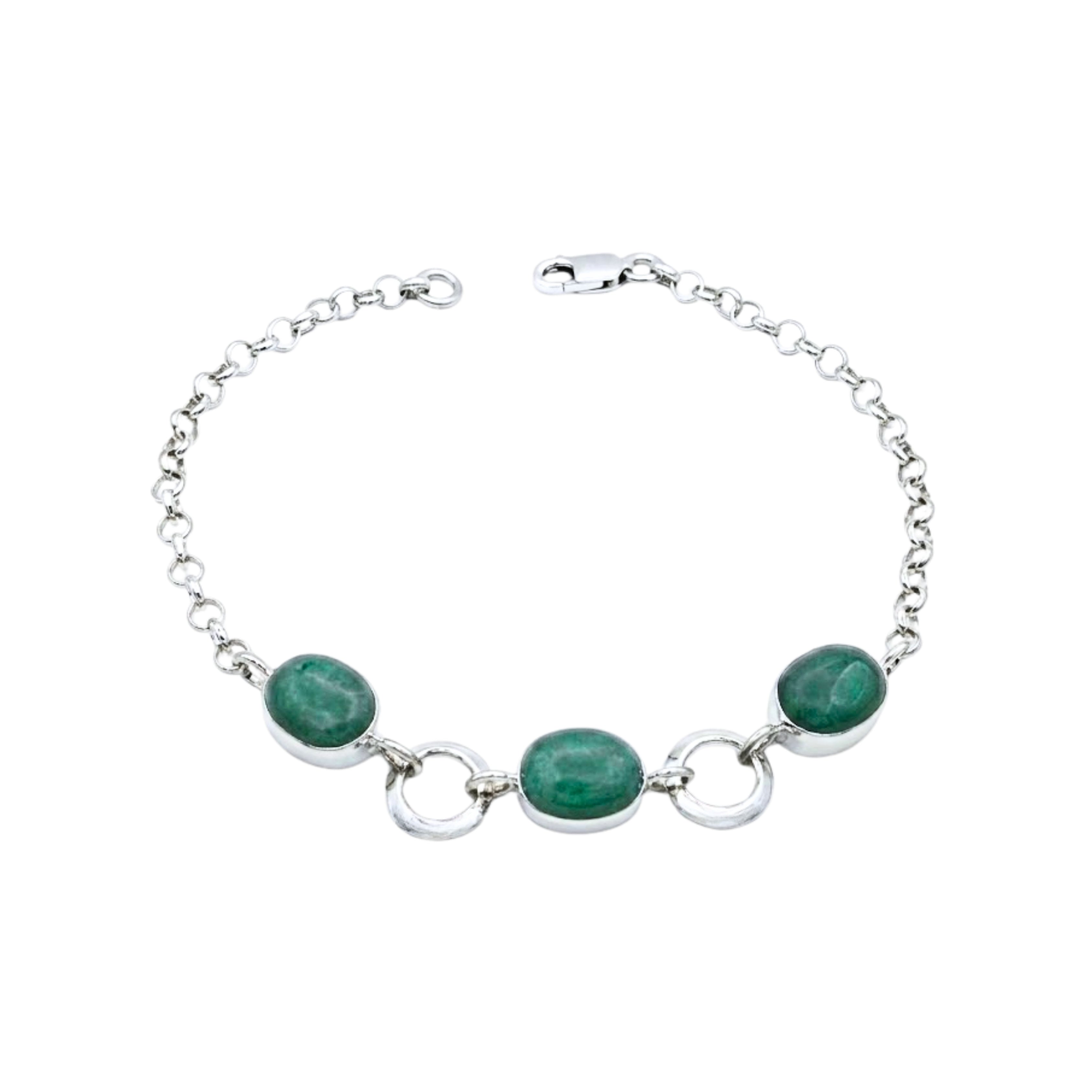 Pulsera Ivana Plata Primera Ley 0.925 con Ágata