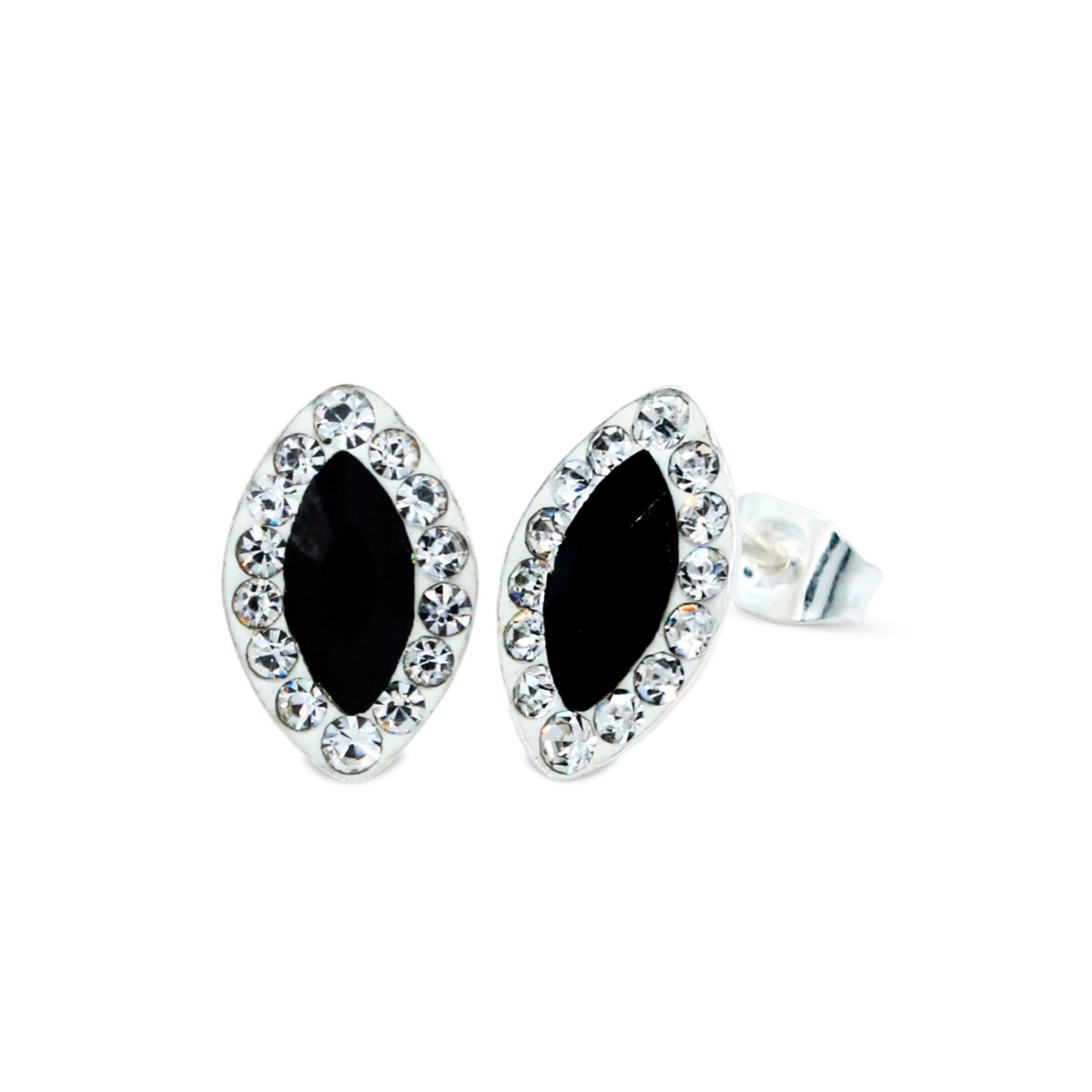 Broqueles Jimena Plata Primera Ley .925 con Cristal.