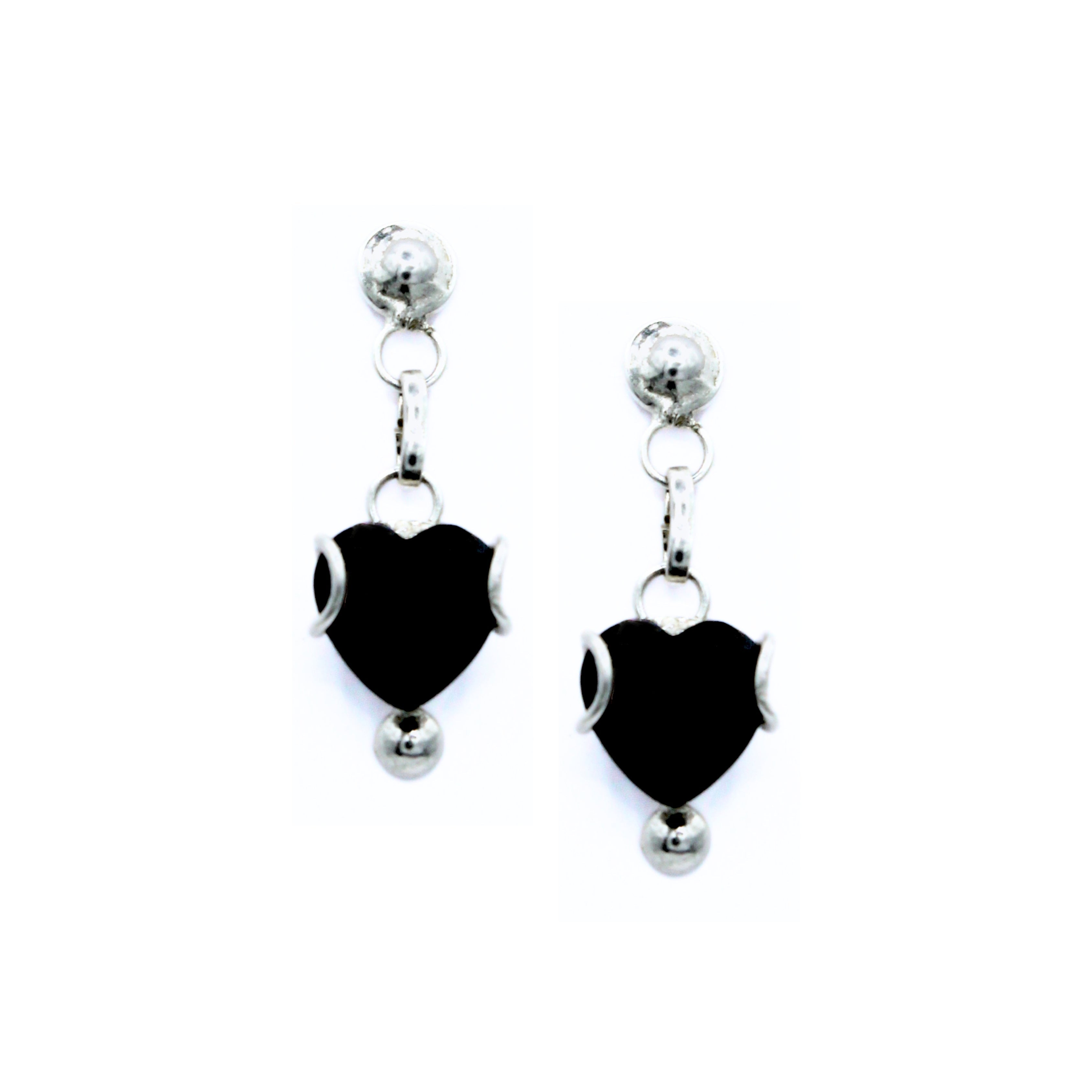 Pendientes Layan Plata Primera Ley .925 con Zirconia Negra.