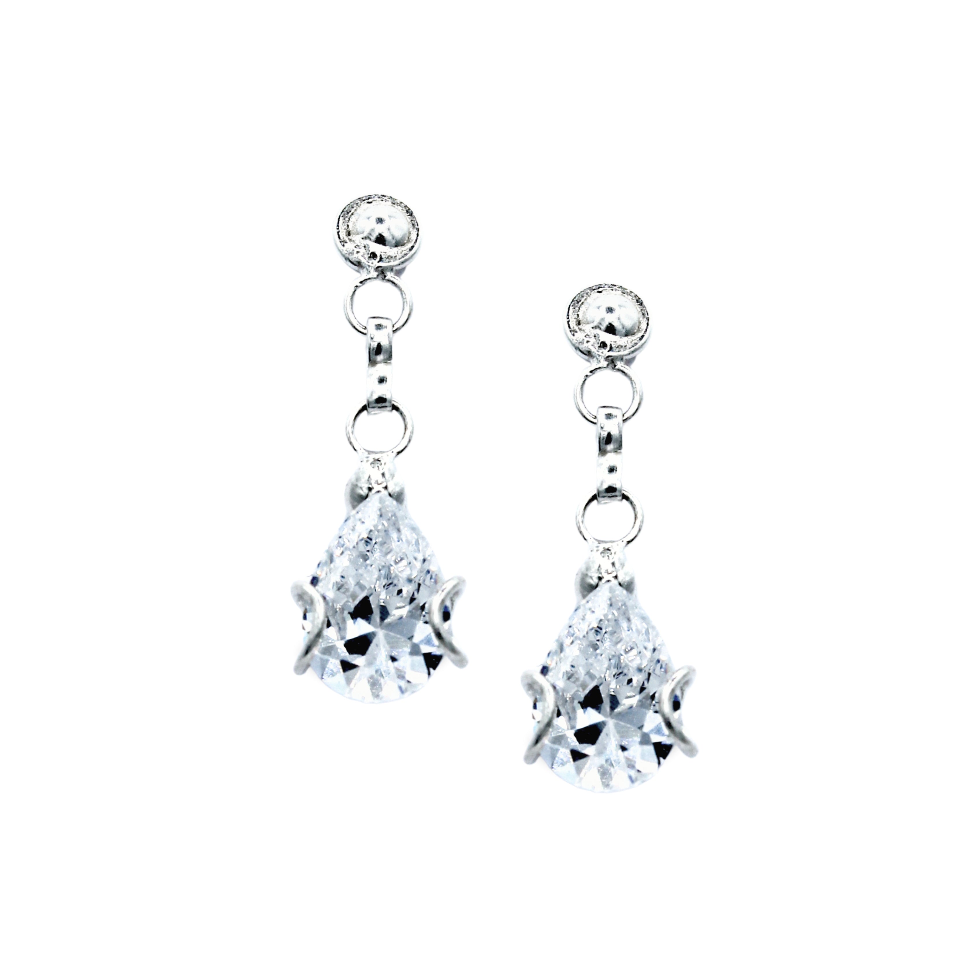 Pendientes Layan Plata Primera Ley .925 con Zirconia.
