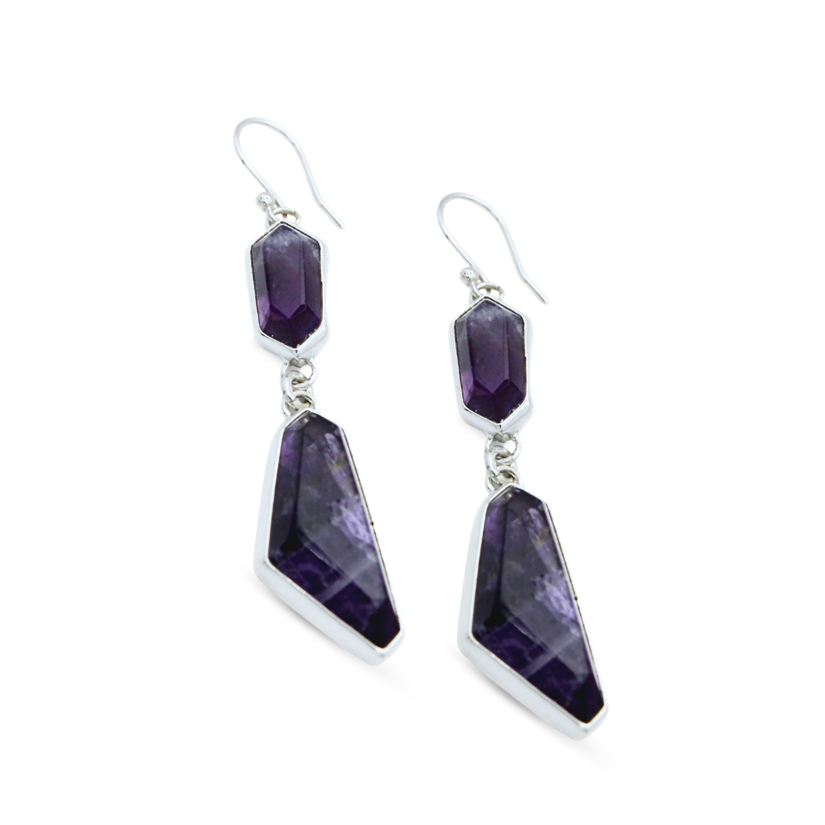 Pendientes Rotterdam Plata Primera Ley 925 con Amatista